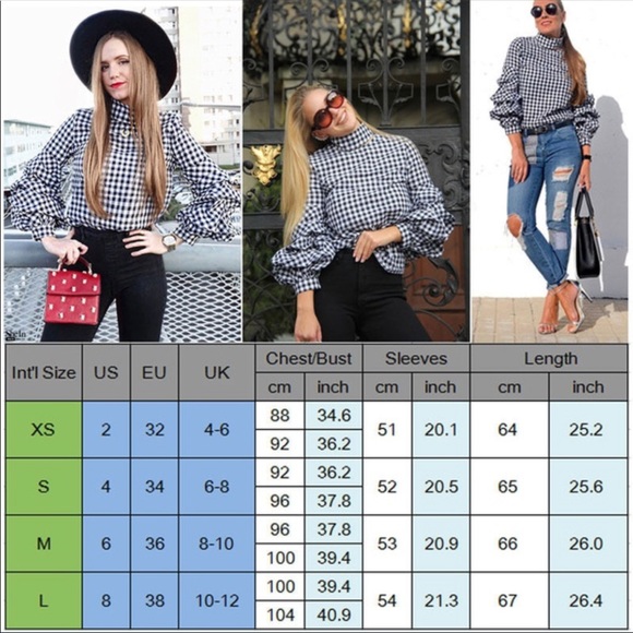 ✨HP✨ High collar gingham ruffles blouse - Picture 6 of 9